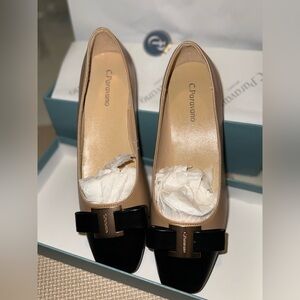 C. Paravano Black and Tan Women's Heels